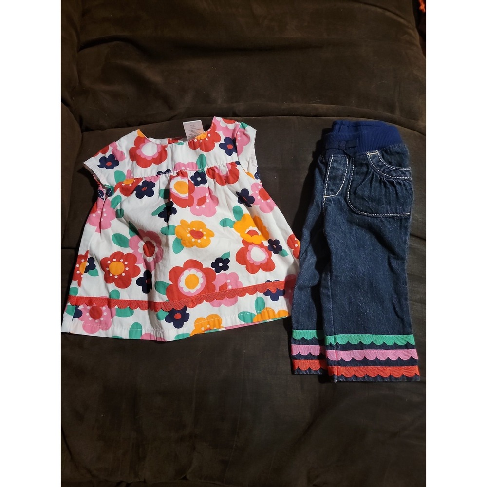 Gymboree smart little lady outfit top‎ jeans size 6 12 months